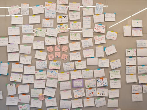 壁一面に集まった「やってみたい」カード *「roots」内