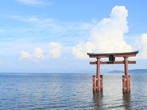 高島市の観光スポット(白鬚神社の湖中鳥居)