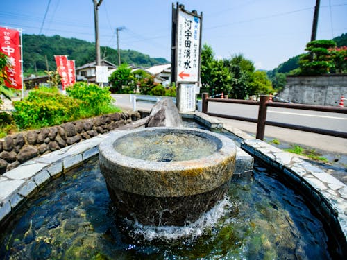 名水百選に選ばれた竹田湧水群「河宇田湧水」