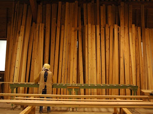 森林組合で運営する製材工場