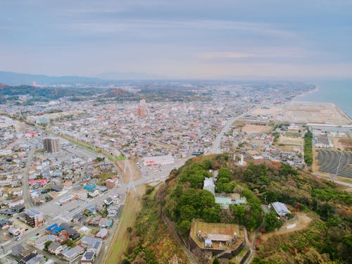 四ツ山上空からの荒尾市