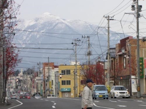 まちなかから見える岩木山