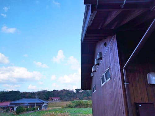 青空の下のワイナリー