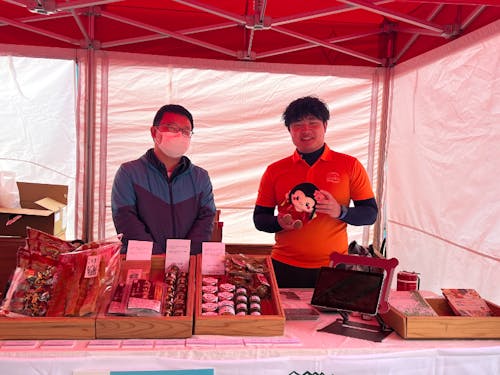 日本で最も美しい村まつりの椎葉村ブースの様子