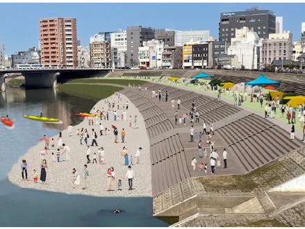 「県都グランドデザイン」の足羽川の親水エリアの整備イメージ