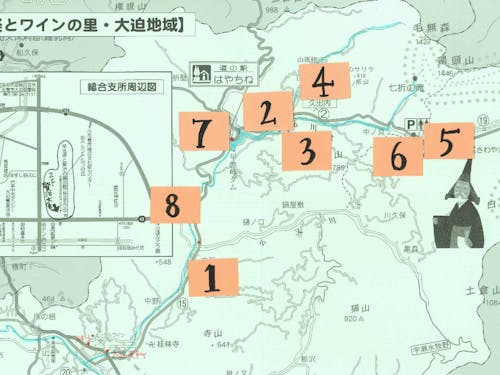 地図 左下が大迫の街エリアです