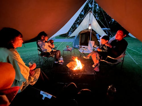 以前は焚き火を囲んでUターンしたママさんからお話を聞きました