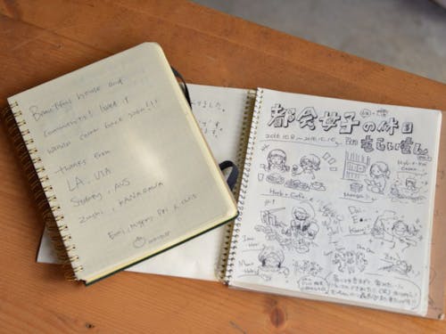 国内外問わず、満足と感謝の想いが込められた宿泊者ノート。