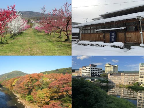 飯坂地区の春夏秋冬