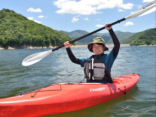 ダム湖「茂庭っ湖」でカヤックを使った活動も行えます