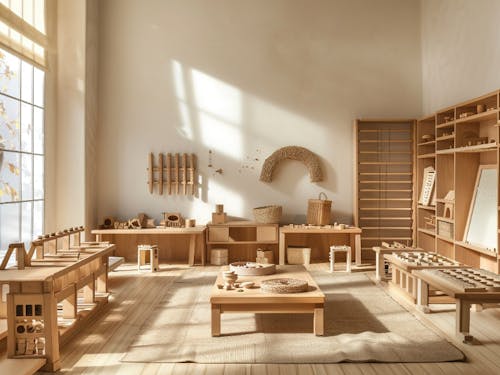 イートインスペースのイメージ(天然木の無垢材を使用)