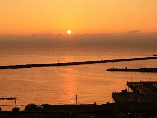 寺泊から日本海に沈む夕陽