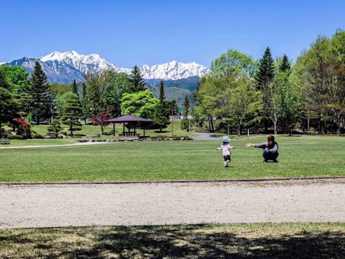 広い公園でのびのび子育て