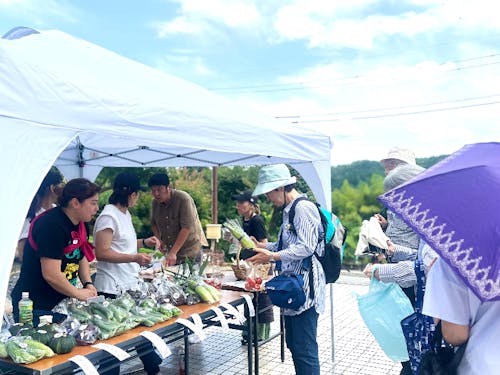 お墓参りの帰りに、採れたて地元野菜を購入