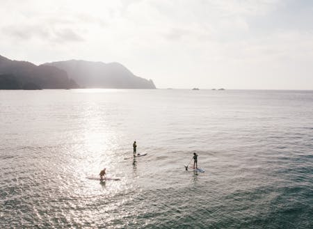 山陰海岸ジオパークの竹野海岸を冒険できる「SUP」