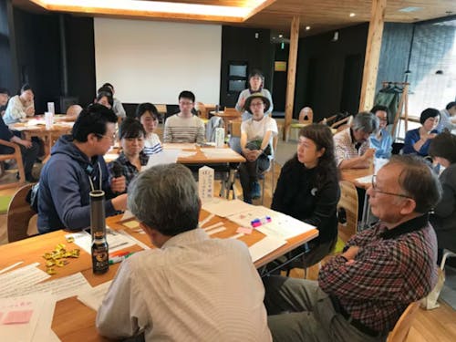 「ありたい姿を考える町民有志の会」と称して、部会以外の町民が集い、今の地域の課題や下川のいいところ、変わっていくべきところを話し合ったワークショップの様子