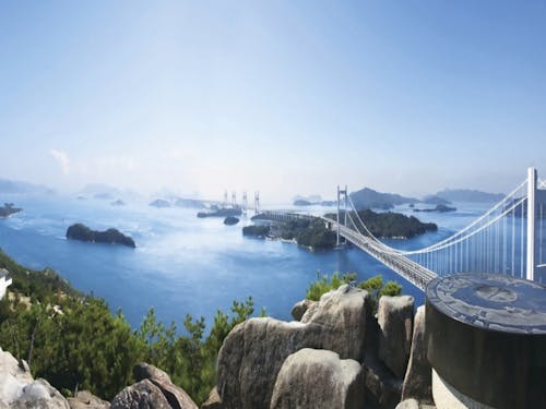 鷲羽山からの瀬戸大橋(倉敷市)