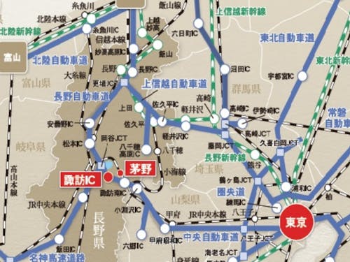 新宿から特急あずさで2時間！