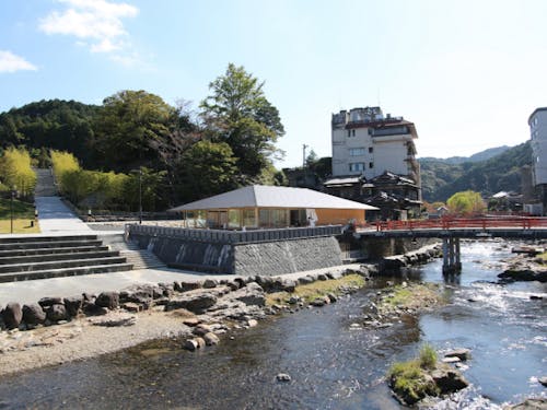 長門湯本温泉街の景色