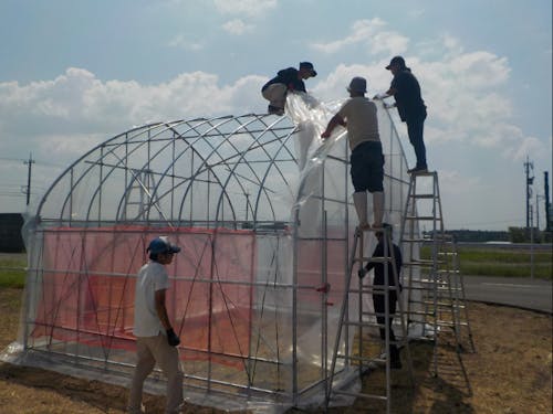 ハウス建設の講習の様子です！