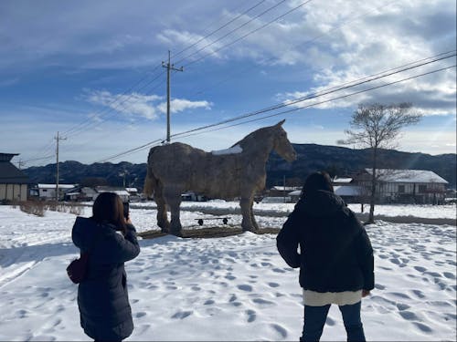 2枚とも同じ日に撮影した写真です!みなかみ町は場所によってこんなに雪の量が変わります。