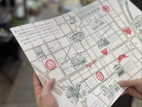 まちなみを巡るスタンプラリーのマップ制作やまちあるきイベントの企画