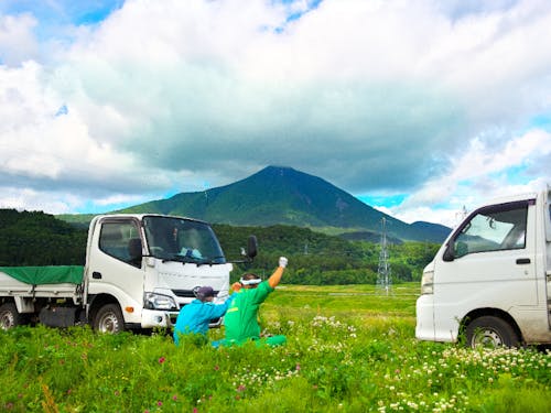農地から見える磐梯山