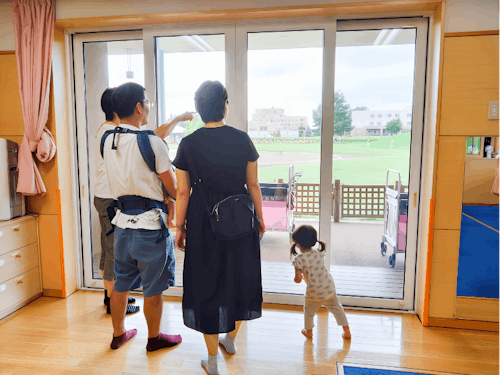 かしわ保育園。園庭の広さにびっくり!