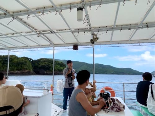 海中展望船あまんぼうのガイドも体験できます!