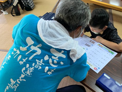 夏休み子ども青谿書院塾（宿題を地域ボランティアが教える）