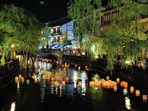 城崎温泉の納涼灯篭流し