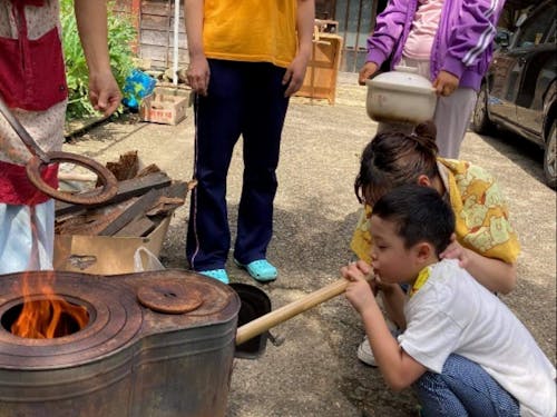 薪で火おこし体験