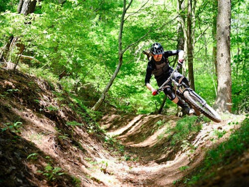 山の中のルートも