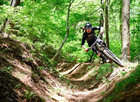 山の中のルートも