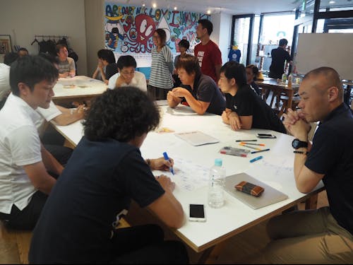 若い経営者を対象とした、研修やワークショップの様子