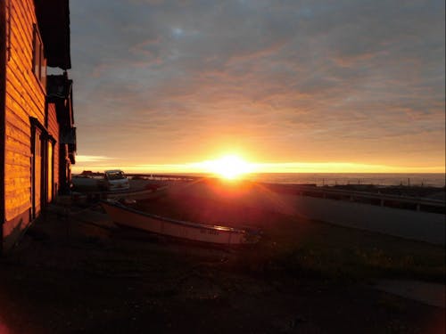 ゲストハウスから見える夕日