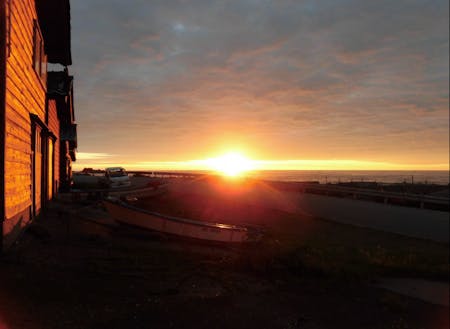 ゲストハウスから見える夕日