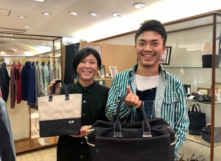 開業を目指す人の“お試し出店”が叶えられる「チャレンジョップ」で、ハンドメイド雑貨や古着などを販売しながら、将来の本格的な出店を目指す石川友彬さん・真菜美さん。