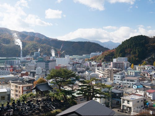 釜石市中心部の街並みです。