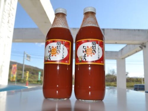 加工場で製造中のトマトジュース!