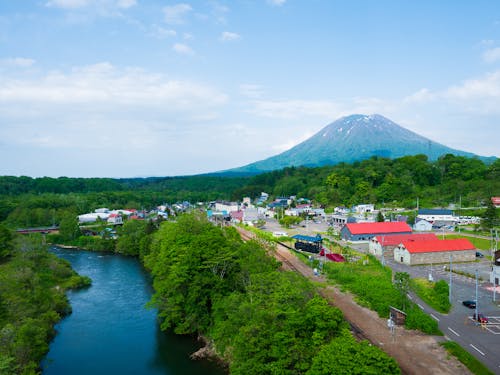 ニセコ駅前の風景(夏)