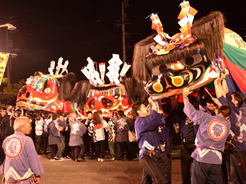 秋には地元獅子連が一同に集まるお祭りが開かれます
