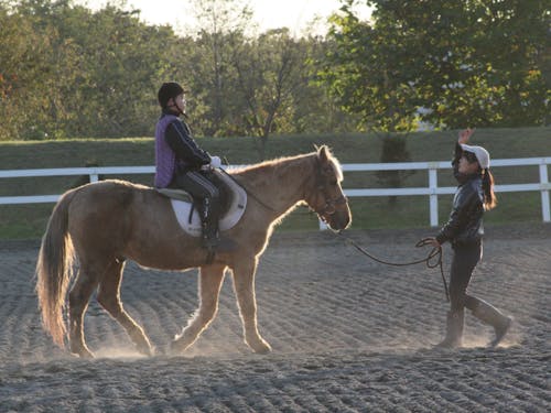 町立の乗馬施設「ライディングヒルズ静内」にて。
