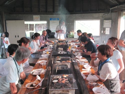 BBQでは深川産の食材を楽しみます。