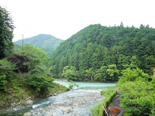 宿の前には小川は流れています。