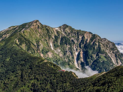 大町市内から眺めることができる鹿島槍ヶ岳