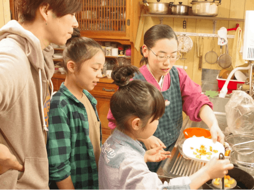 自然の食材で調理