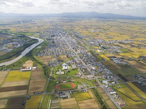 深川市街地の航空写真