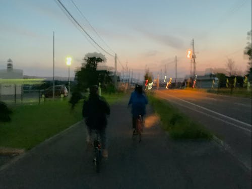 自転車で移動中!