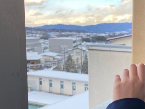 教室から見える伊那谷の風景